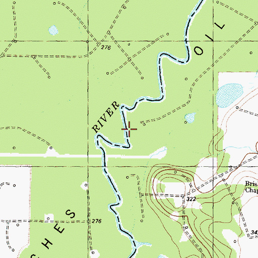 Topographic Map of Neches Oil Field, TX