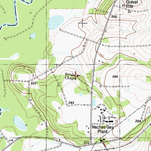 Topographic Map of Brisby Chapel, TX