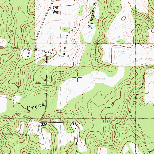 Topographic Map of Simpson Branch, TX