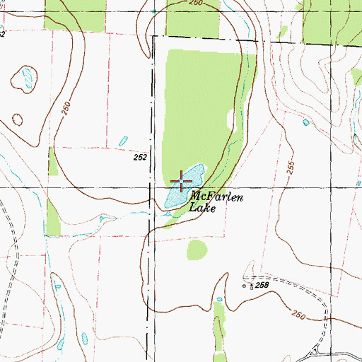 Topographic Map of McFarlen Lake, TX