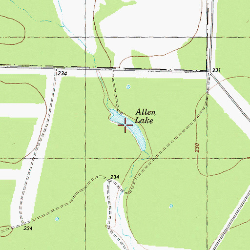 Topographic Map of Allen Lake, TX