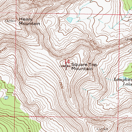Topographic Map of Square Top Mountain, CO