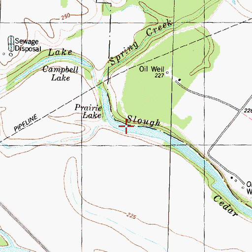 Topographic Map of Prairie Lake, TX