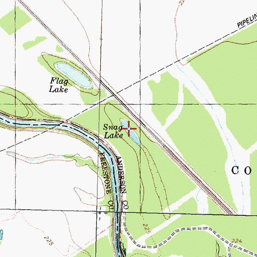 Topographic Map of Snag Lake, TX