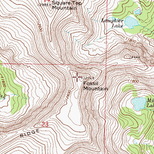 Topographic Map of Fossil Mountain, CO