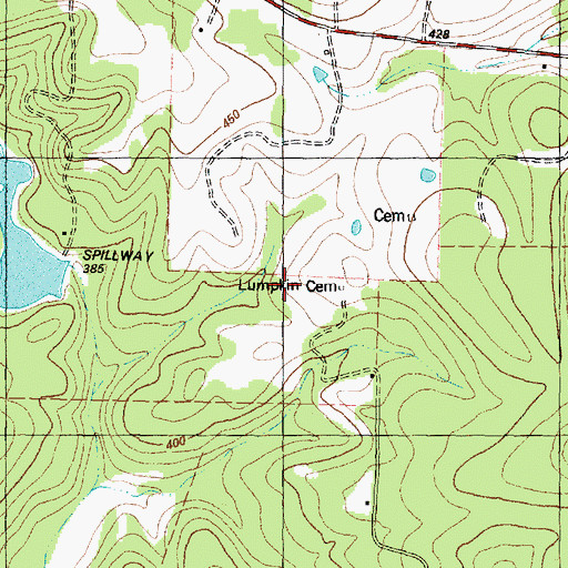 Topographic Map of Lumpkin Cemetery, TX