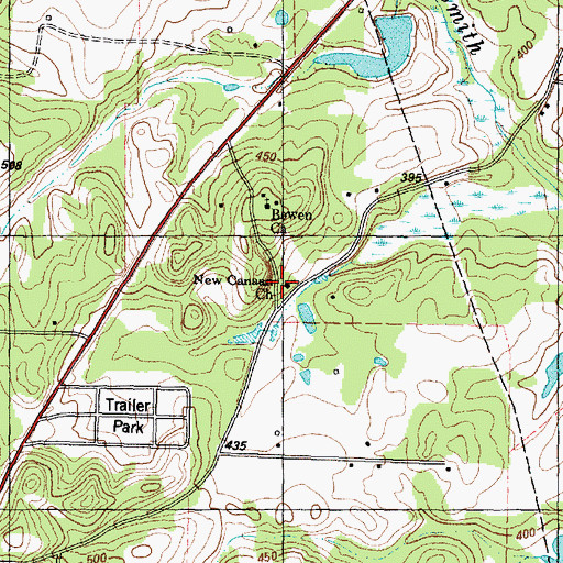 Topographic Map of New Canaan Church, TX
