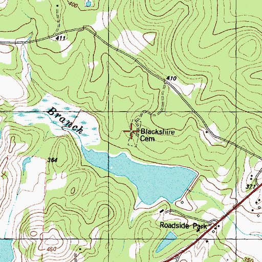 Topographic Map of Blackshire Cemetery, TX