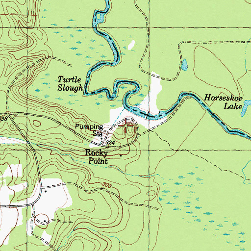 Topographic Map of Rocky Point, TX