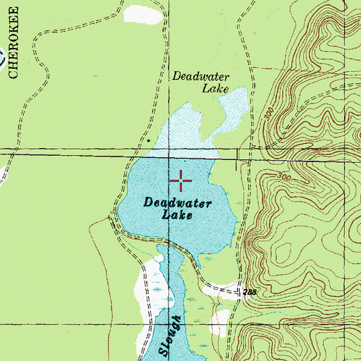 Topographic Map of Dead Water Lake, TX