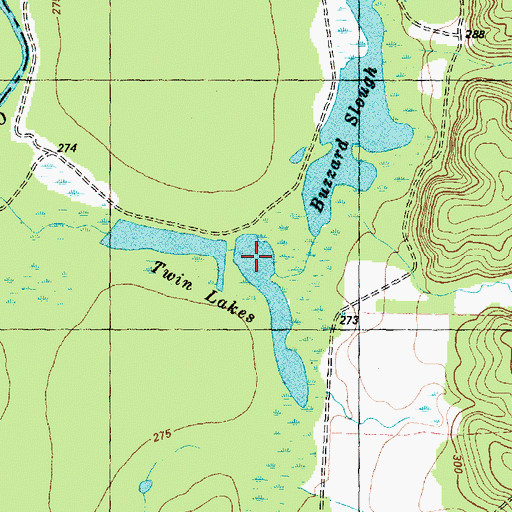 Topographic Map of Twin Lakes, TX