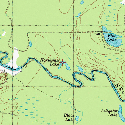 Topographic Map of Horseshoe Lake, TX