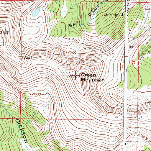 Topographic Map of Green Mountain, CO
