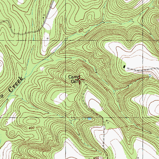 Topographic Map of Camp Cemetery, TX