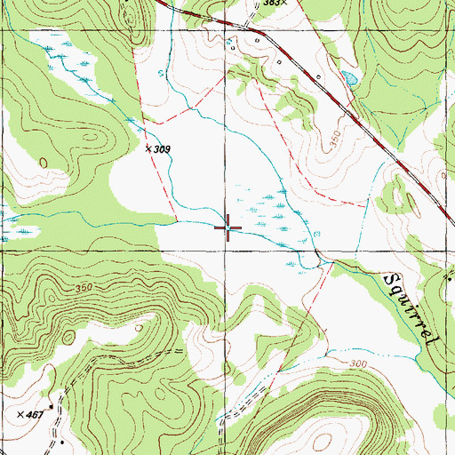Topographic Map of Alder Branch, TX