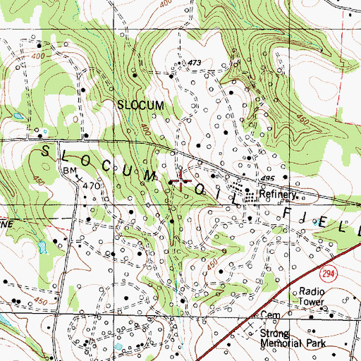 Topographic Map of Solcum Oil Field, TX
