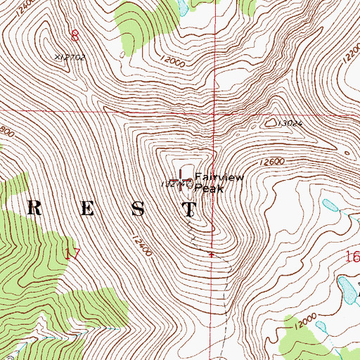 Topographic Map of Fairview Peak, CO