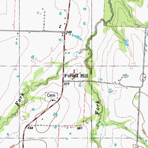 Topographic Map of Forest Hill, TX