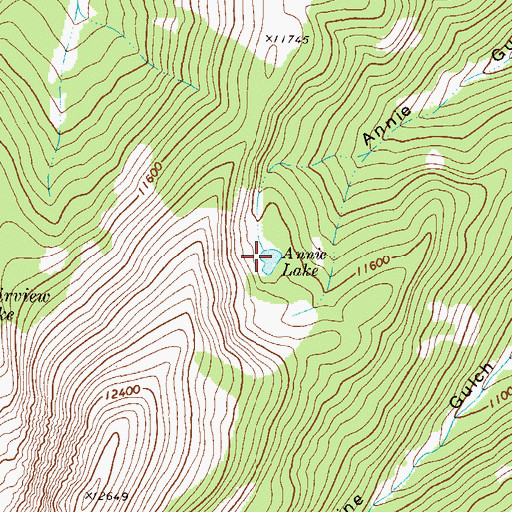 Topographic Map of Annie Lake, CO