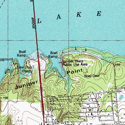 Topographic Map of Juniper Point Public Use Area, TX