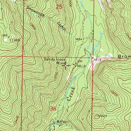 Topographic Map of Sandy Hook Mine, CO