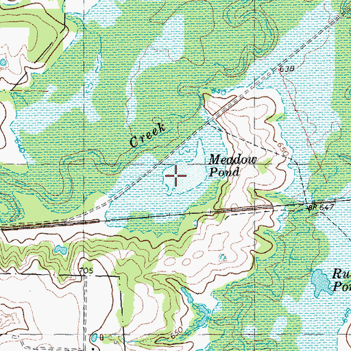 Topographic Map of Meadow Pond, TX