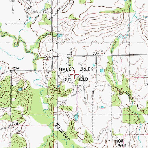 Topographic Map of Timber Creek Oil Field, TX