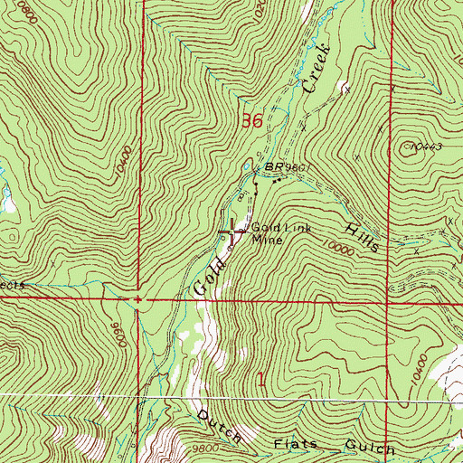 Topographic Map of Gold Links Mine, CO
