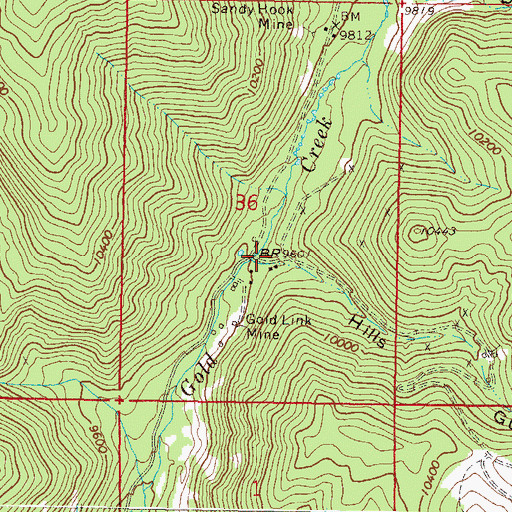 Topographic Map of Hills Gulch, CO