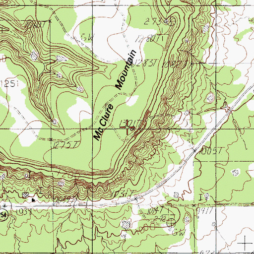 Topographic Map of McClure Mountain, TX