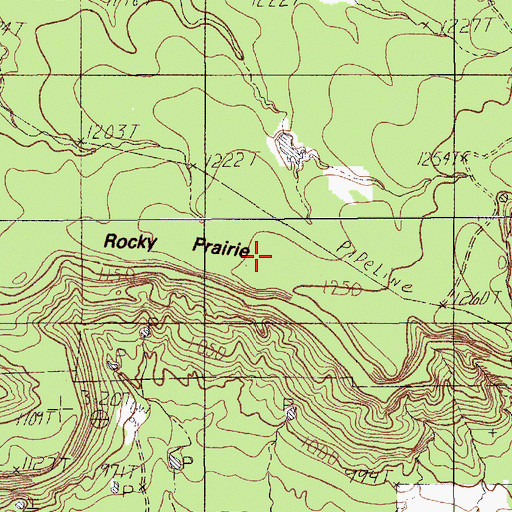 Topographic Map of Rocky Prairie, TX