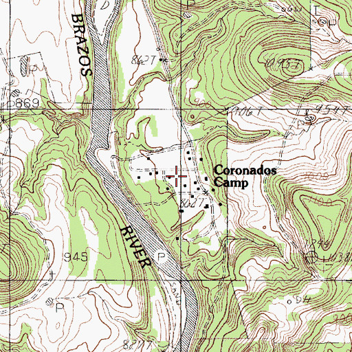 Topographic Map of Coronados Camp, TX