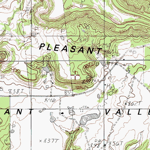 Topographic Map of Oakes Crossing, TX