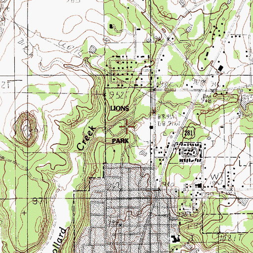 Topographic Map of Lion Park, TX