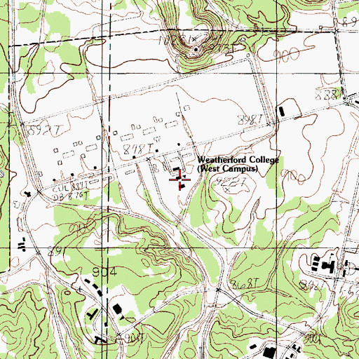Topographic Map of Weatherford College - West Campus, TX