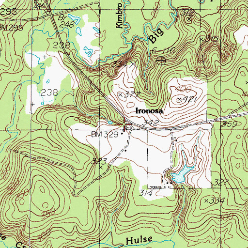 Topographic Map of Ironosa, TX