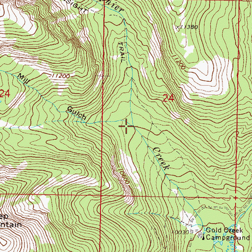 Topographic Map of Mill Gulch, CO