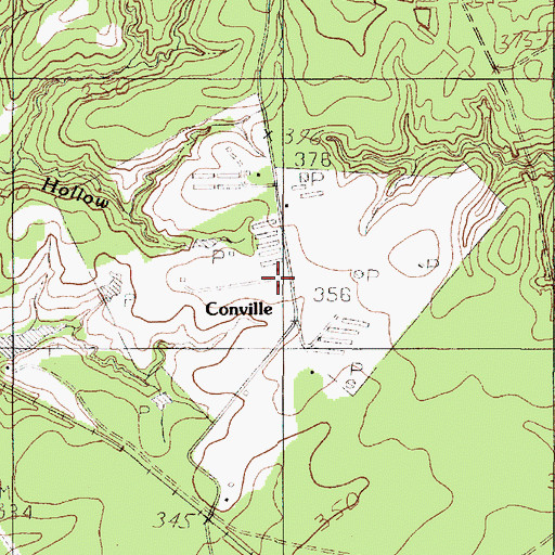 Topographic Map of Conville, TX