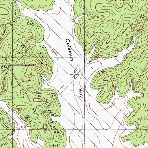 Topographic Map of Coleman Bay, TX