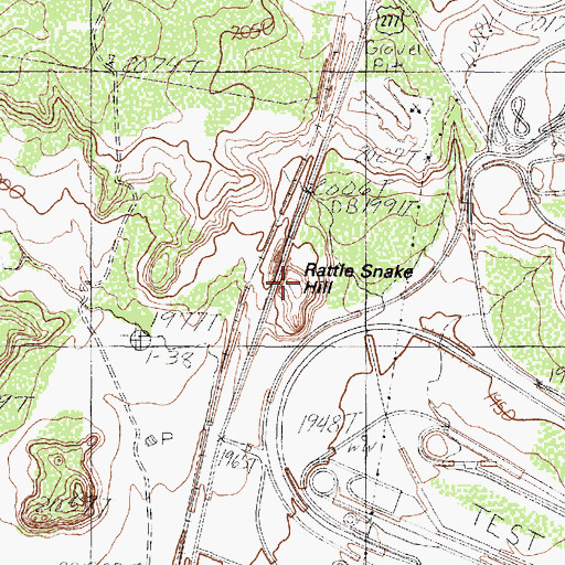 Topographic Map of Rattle Snake Hill, TX