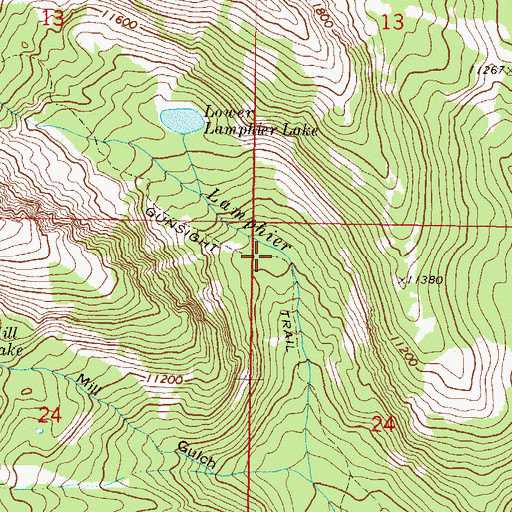 Topographic Map of Gunsight Trail, CO