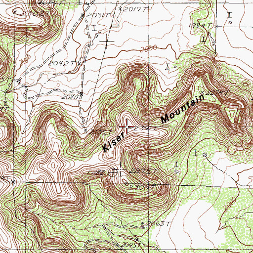 Topographic Map of Kiser Mountain, TX