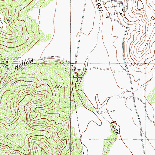Topographic Map of Bee Hollow, TX