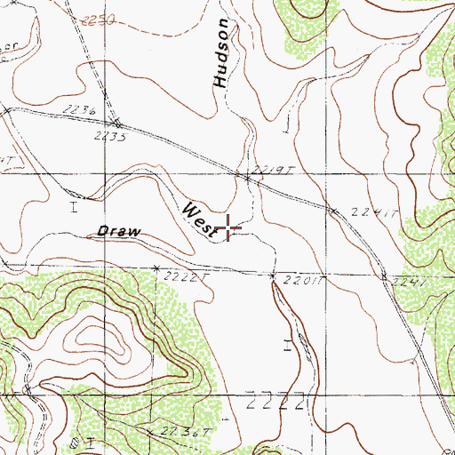 Topographic Map of Hudson Draw, TX