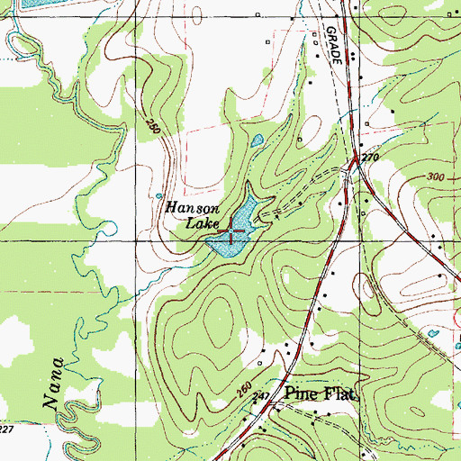 Topographic Map of Hanson Lake, TX