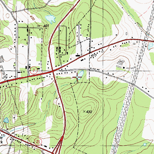 Topographic Map of Eggnog Branch, TX