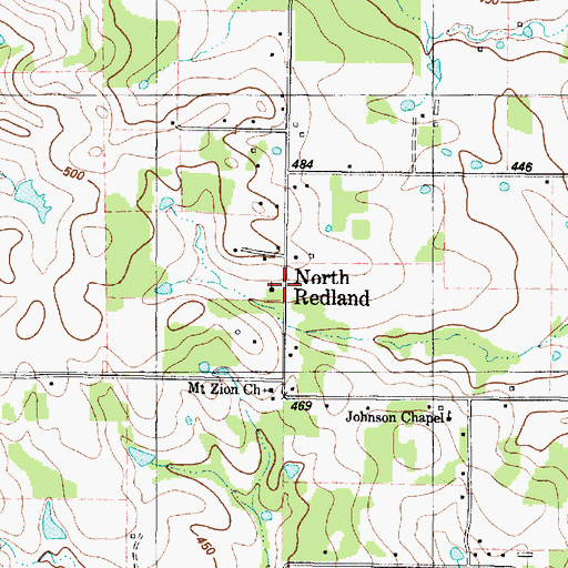 Topographic Map of North Redland, TX