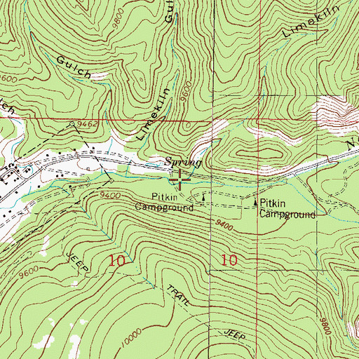 Topographic Map of Limekiln Gulch, CO