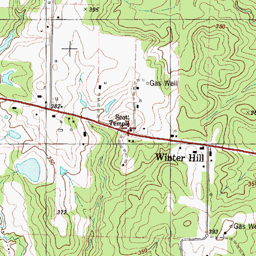 Topographic Map of Scott Temple, TX