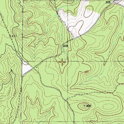 Topographic Map of Walker Creek, TX